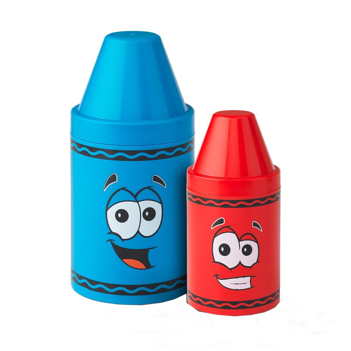 Set 2 suporturi pentru creioane si carioci Crayola, mare si mic, rosu si albastru