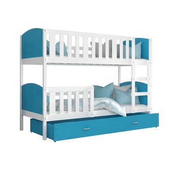 Patut tineret MyKids 2 in 1 Tami Color White/Blue-190x80 Patut tineret MyKids 2 in 1 Tami Color White/Blue-190x80