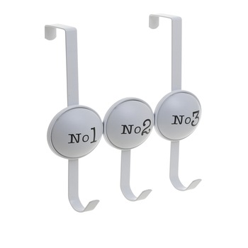 Cuier metal cu 3 carlige pentru usa 26X4X28 cm No 1 2 3 Cuier metal cu 3 carlige pentru usa 26X4X28 cm No 1 2 3