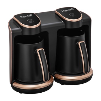 Aparat pentru preparat cafea turceasca Hausberg HB-3820AU, 2 recipiente, 400+400 W, avertizare sonora si luminoasa, Auriu/Negru Aparat pentru preparat cafea turceasca Hausberg HB-3820AU, 2 recipiente, 400+400 W, avertizare sonora si luminoasa, Auriu/Negru