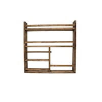Raft de bucatarie pentru condimente cu portprosop hartie, Perugia, 60x60x9.4 cm, palisandru