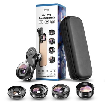 Set 5 in 1 lentile profesionale, marca Apexel format din wide angle 110 grade, super wide angle 170 grade, telephoto 2x, macro 10x, fisheye 195 grade, pentru iPhone 12, iPhone 11,X,8,7,6,5, Samsung, Huawei Set 5 in 1 lentile profesionale, marca Apexel format din wide angle 110 grade, super wide angle 170 grade, telephoto 2x, macro 10x, fisheye 195 grade, pentru iPhone 12, iPhone 11,X,8,7,6,5, Samsung, Huawei
