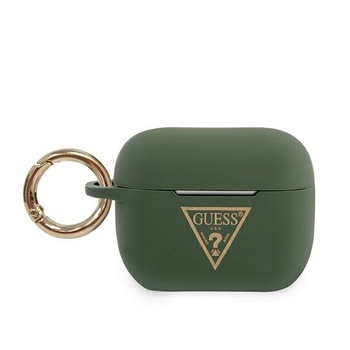 Husa cu holder pentru AirPods Pro Guess Triangle Logo Verde Husa cu holder pentru AirPods Pro Guess Triangle Logo Verde