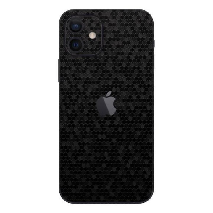 Skin Cover Set 360 Cover kompatibilis Apple iPhone 12 (Set 2) - ApcGsm Wraps Honeycomb Black