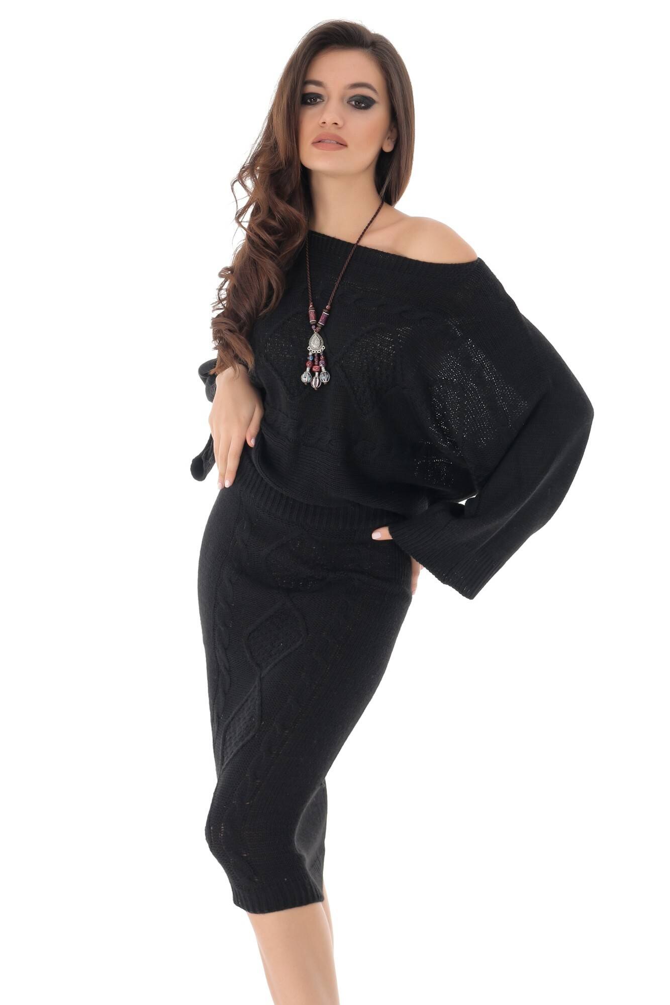 Compleu negru, ROH, tricotat - DR3679, UNI