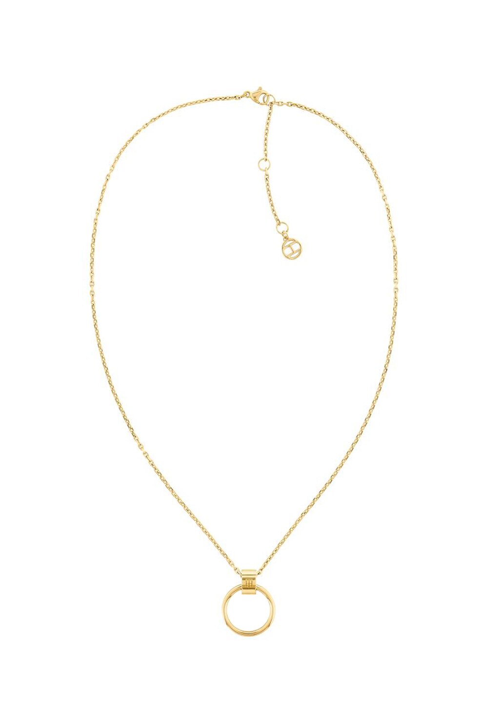 Tommy Hilfiger, Colier cu pandantiv cu forma rotunda, Auriu