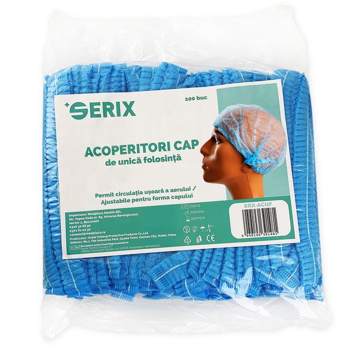 Serix Capeline Egyszer használatos fejvédő sapkák, 100 db