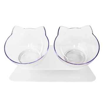 Set 2 boluri pentru pisici, Kaypsre, Ajustare 15°, Suport detasabil, Diametru 13 cm, Transparent Set 2 boluri pentru pisici, Kaypsre, Ajustare 15°, Suport detasabil, Diametru 13 cm, Transparent