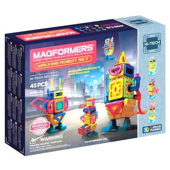 Joc de constructie magnetic MAGFORMERS, Hi, Tech, Roboti, 45 piese Joc de constructie magnetic MAGFORMERS, Hi, Tech, Roboti, 45 piese