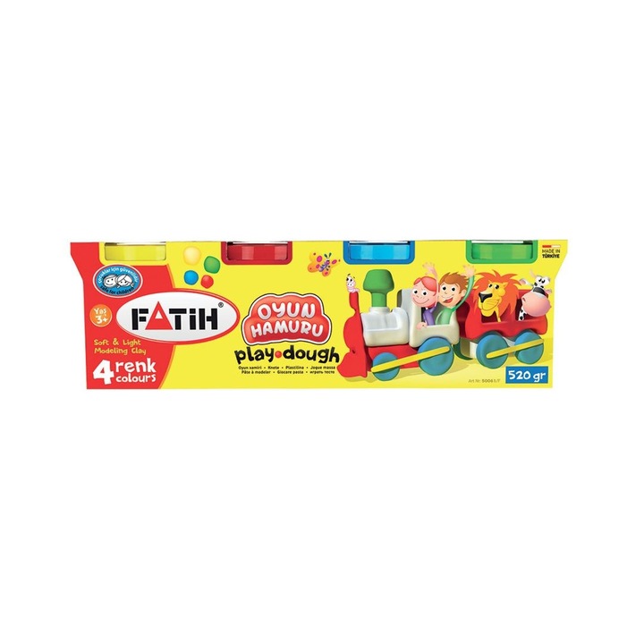 Fatih gyurma, 4 szín, 520 g, 4 üveg 130 g, műanyag