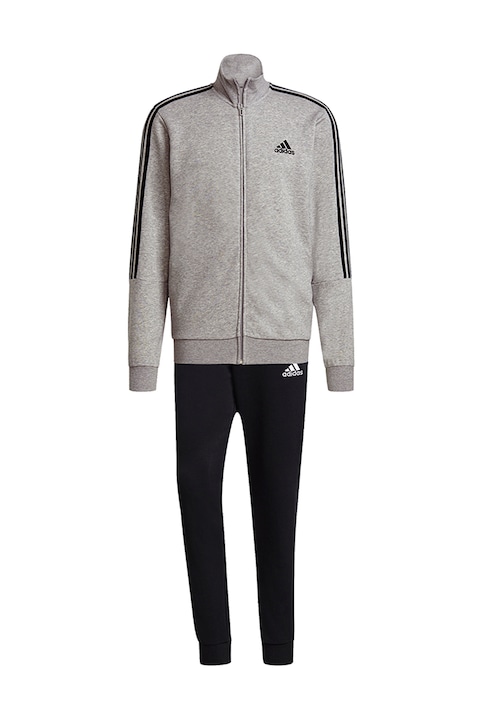 adidas Sportswear, Спортен екип Essentials с лого, Черен/Сив