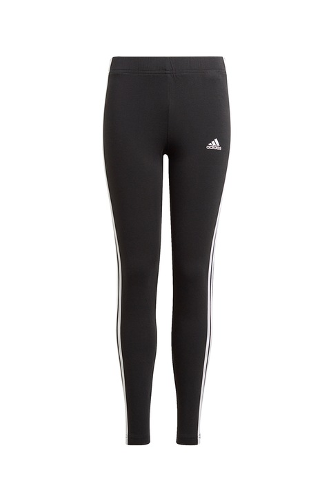 adidas Sportswear, Colanti cu dungi laterale contrastante pentru antrenament Essentials, Negru
