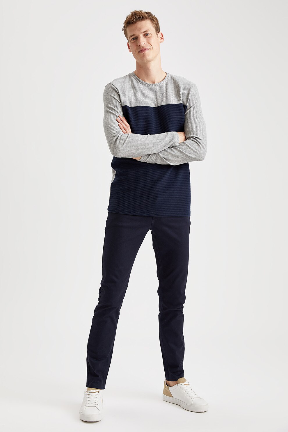 DeFacto, Pantaloni slim fit, Bleumarin