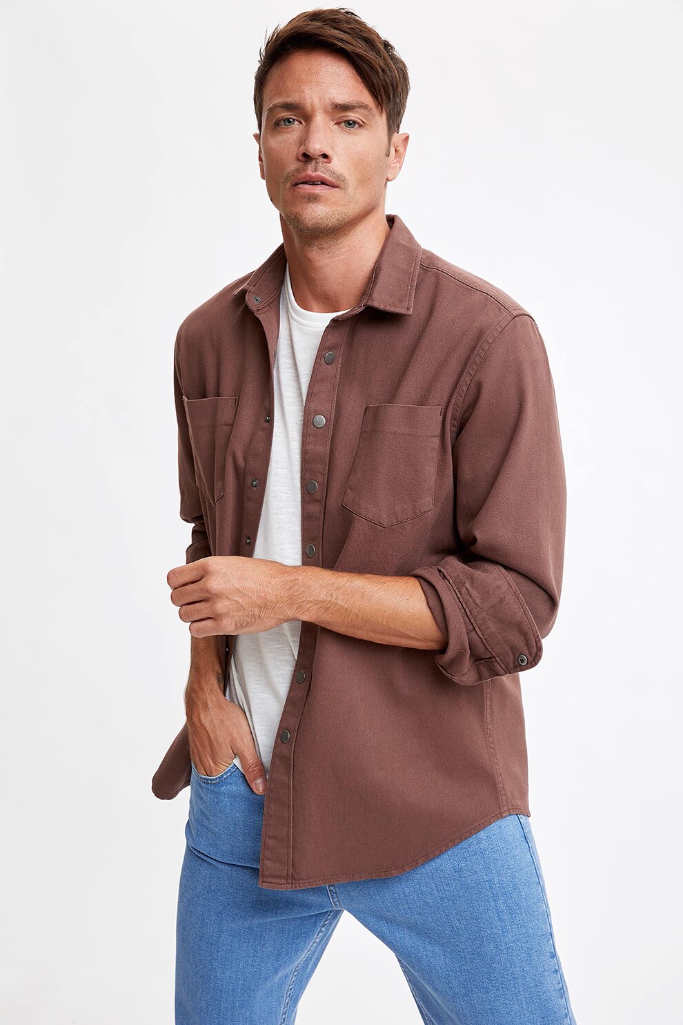 DeFacto, Camasa regular fit, Rosu stins