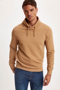defacto bluza sport cu guler drapat si striatii maro caramel imagen 42_0_
0