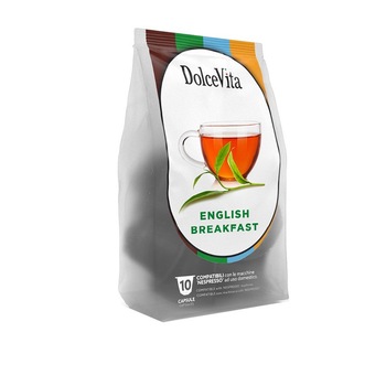 Capsule Ceai English Breakfast Dolce Vita Compatibile Nespresso, 10 buc, 28 g Capsule Ceai English Breakfast Dolce Vita Compatibile Nespresso, 10 buc, 28 g