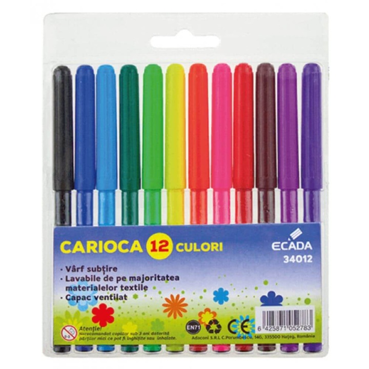 Set 12 Carioci Multicolore ECADA