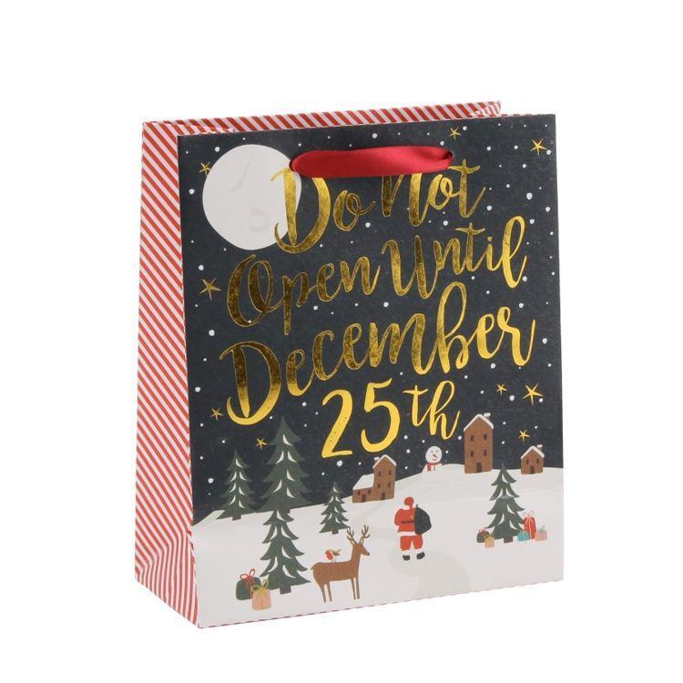Punga de cadou medie - Do Not Open Until 25th December, Cu model