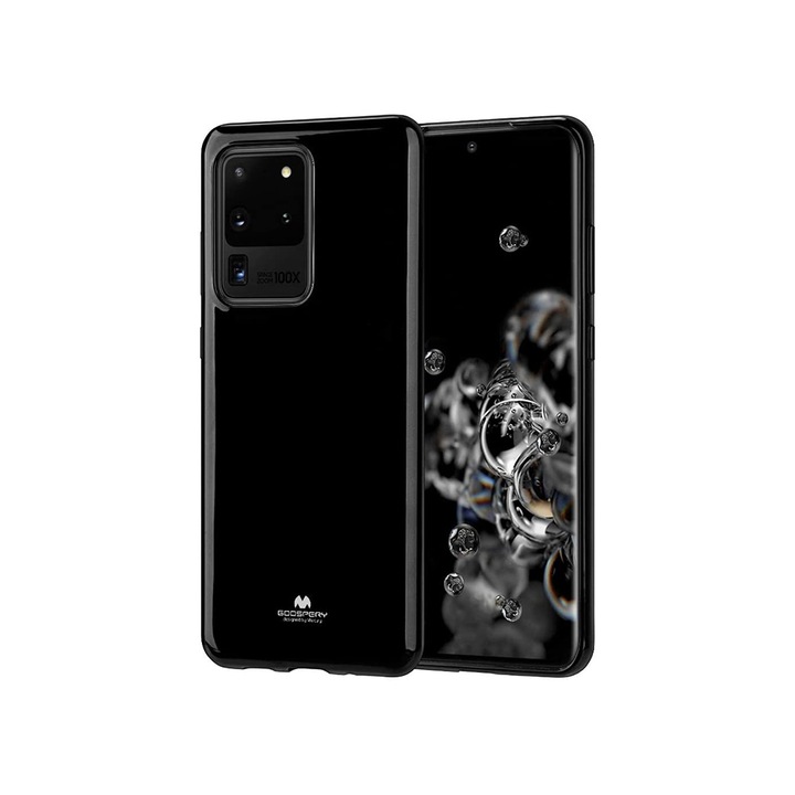 Оригинален тънък защитен калъф Goospery Premium Silicone TPU HighQuality Perfect Fit за Samsung Galaxy S20 Plus, черен