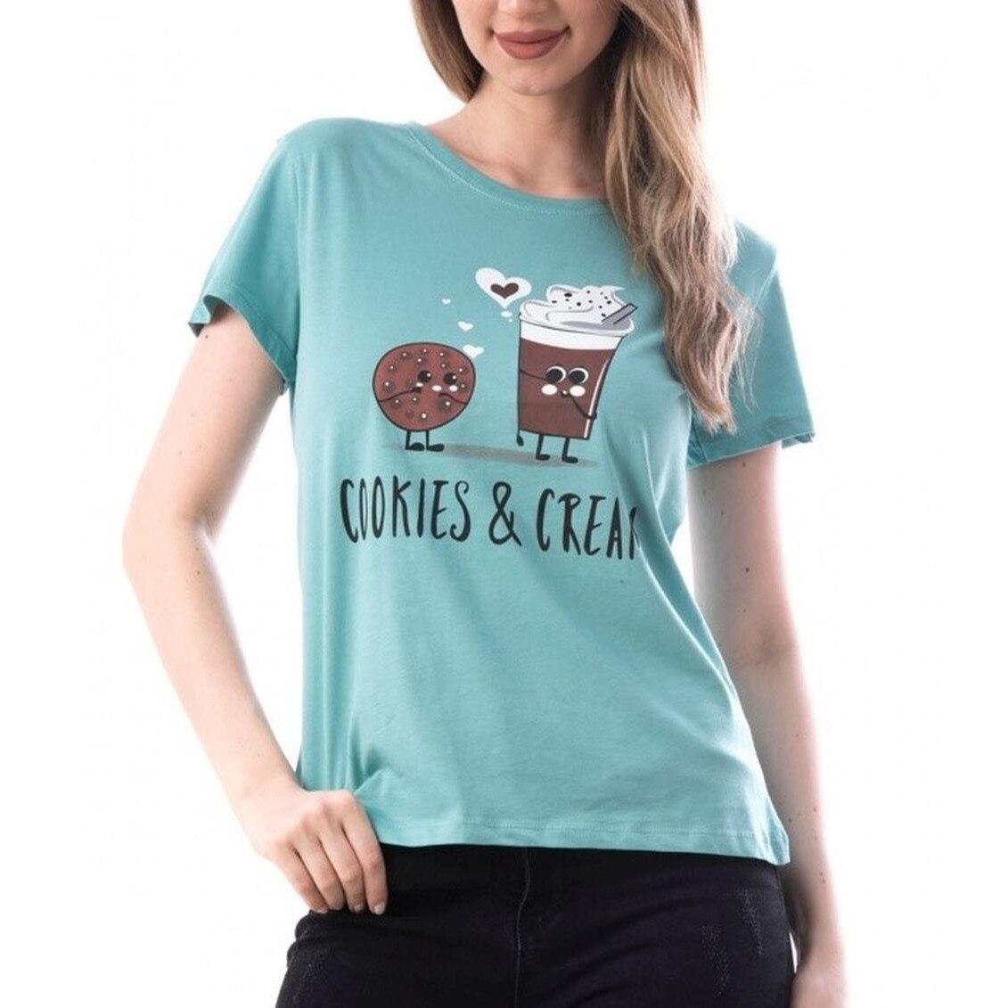 Tricou dama, culoarea alb/vernil, marimea L