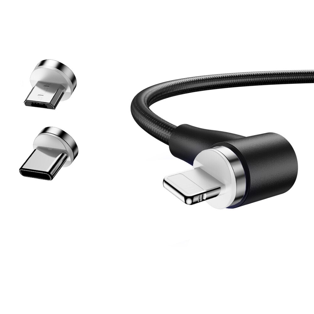 Cablu Incarcare Bigshot M-12, 3 in 1 Magnetic, Micro USB, Type C, Lighting, Negru