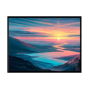 Tablou Rasarit, 40x30cm, PVC, rama din lemn Tablou Rasarit, 40x30cm, PVC, rama din lemn