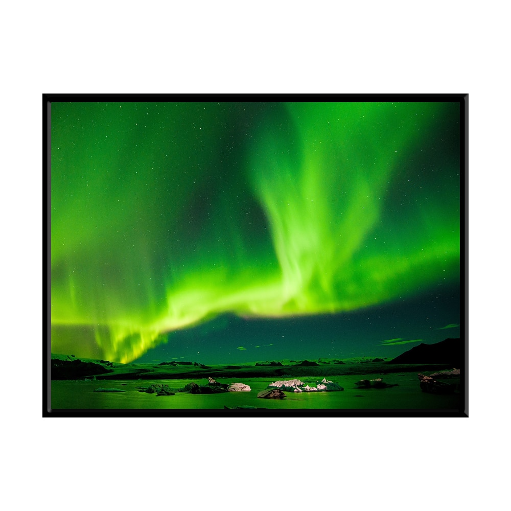 Tablou Aurora Boreala, 40x30cm, PVC, rama din lemn