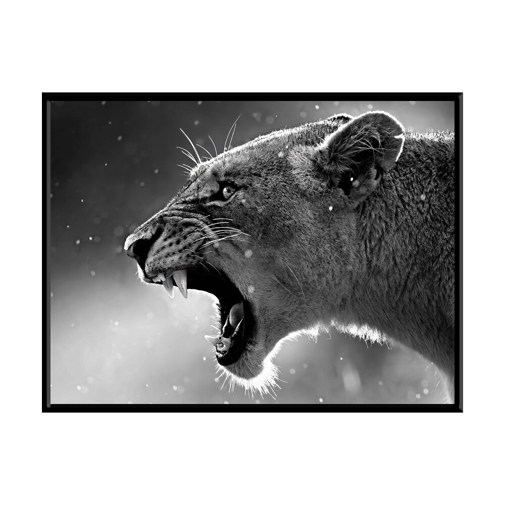 Tablou Leoaica, 40x30cm, PVC, rama din lemn