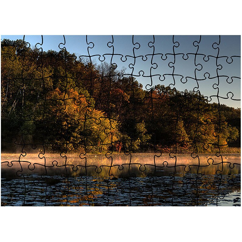 Puzzle Heartwork 96 piese, Gaste dimineata pe lac, toamna, Latime 40,5 cm x Inaltime 28,7 cm