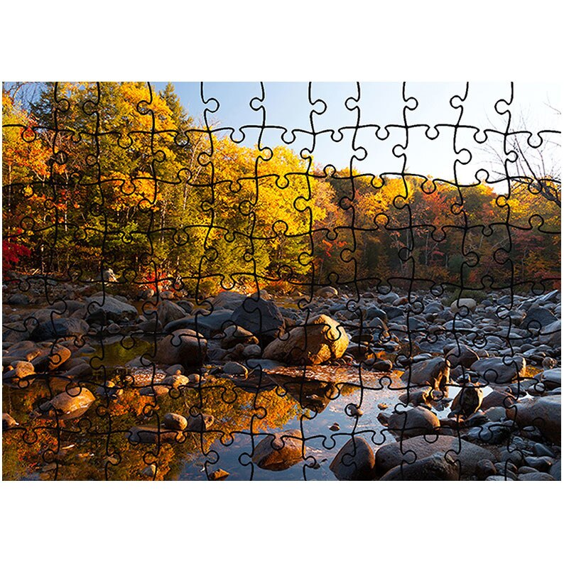 Puzzle Heartwork 96 piese, Pietrele raului, toamna, Latime 40,5 cm x Inaltime 28,7 cm