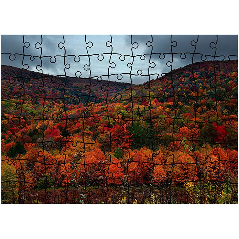 Puzzle Heartwork 96 piese, Straturi colorate de padure, toamna, Latime 40,5 cm x Inaltime 28,7 cm