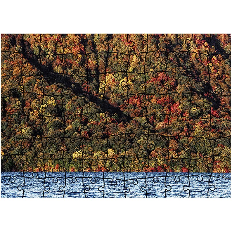 Puzzle Heartwork 96 piese, Lacul intalneste padurea, toamna, Latime 40,5 cm x Inaltime 28,7 cm