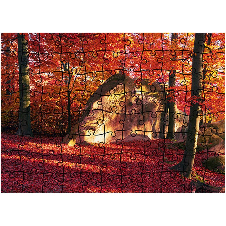 Puzzle Heartwork 96 piese, Covor de frunze rosii, toamna, Latime 40,5 cm x Inaltime 28,7 cm