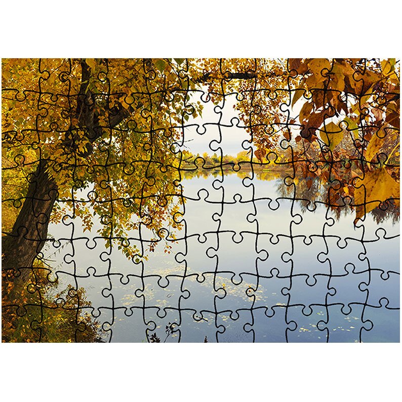 Puzzle Heartwork 96 piese, Lacul pustiu, toamna, Latime 40,5 cm x Inaltime 28,7 cm