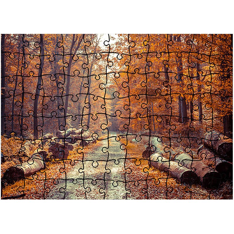 Puzzle Heartwork 96 piese, Alee de vis prin padure, toamna, Latime 40,5 cm x Inaltime 28,7 cm