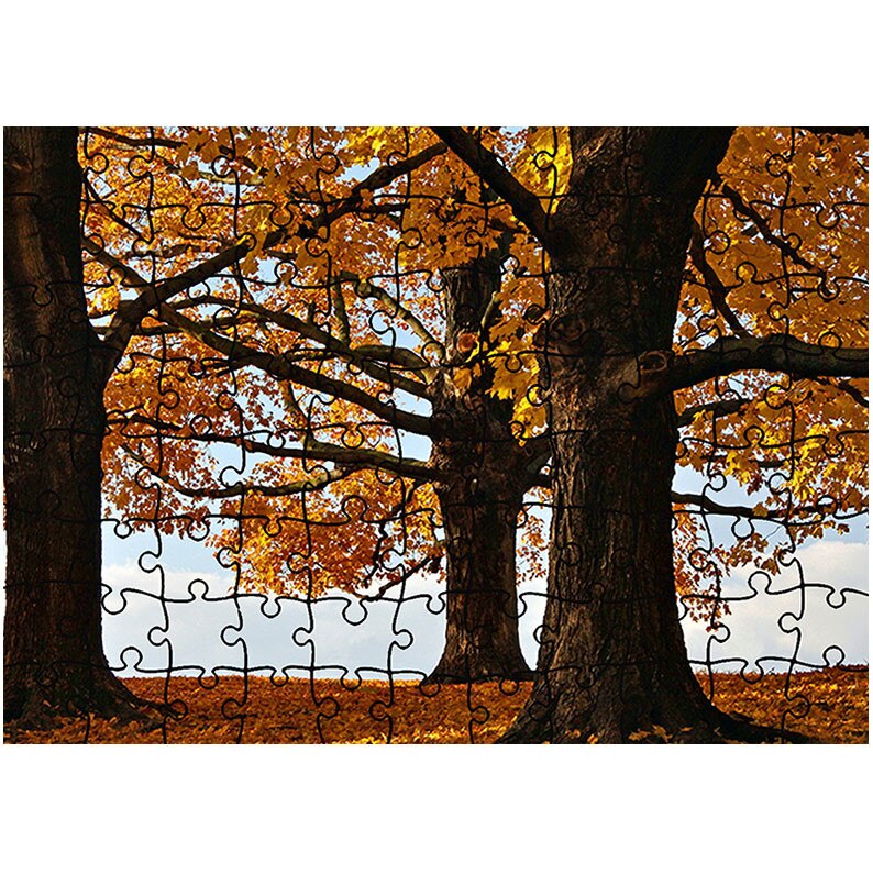 Puzzle Heartwork 96 piese, Copaci cu frunze galbene, toamna, Latime 40,5 cm x Inaltime 28,7 cm