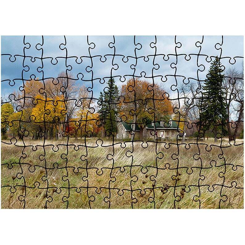 Puzzle Heartwork 96 piese, Casuta ascunsa , toamna, Latime 40,5 cm x Inaltime 28,7 cm