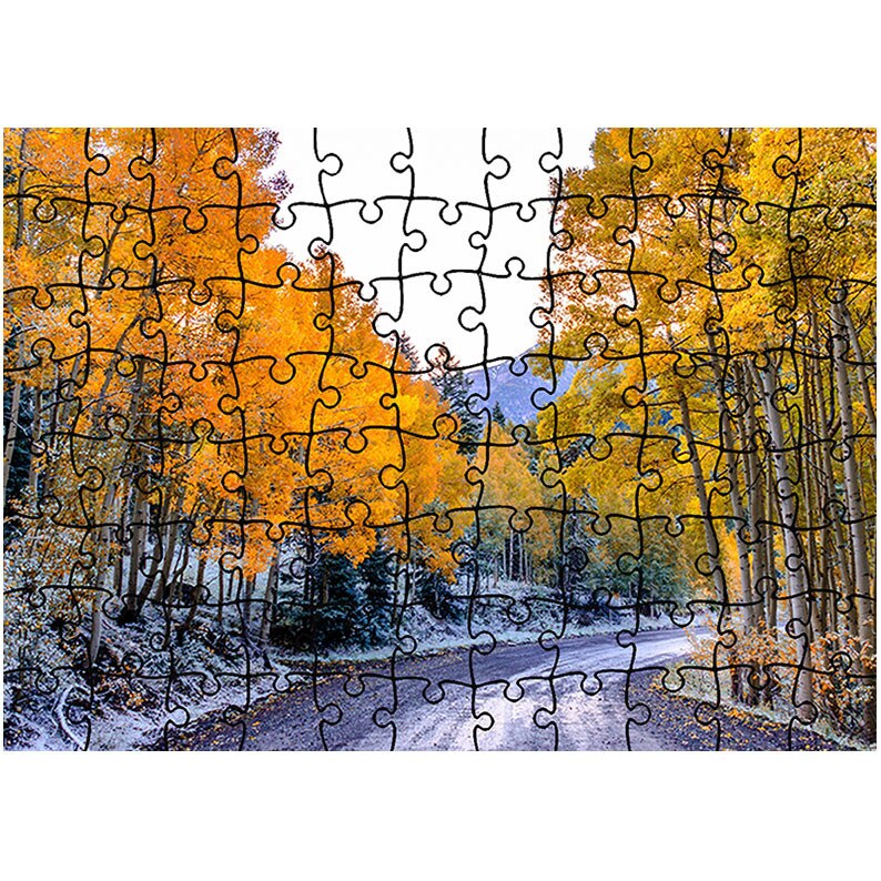 Puzzle Heartwork 96 piese, Dimineata cu promoroaca la munte, toamna, Latime 40,5 cm x Inaltime 28,7 cm