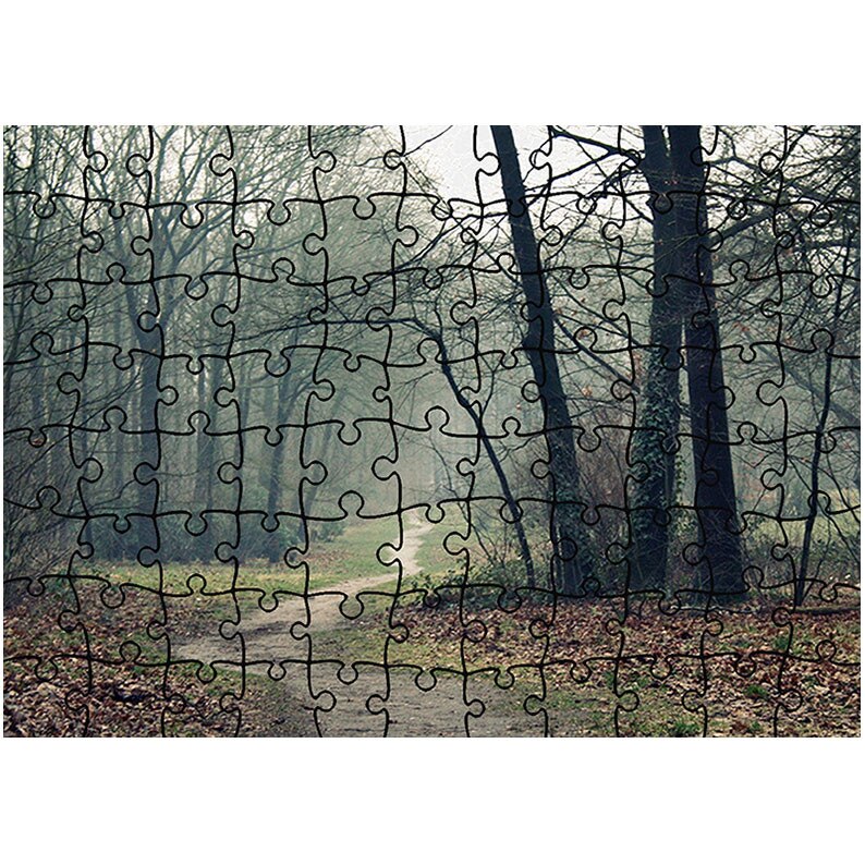 Puzzle Heartwork 96 piese, Poteca serpuita spre padure, toamna, Latime 40,5 cm x Inaltime 28,7 cm