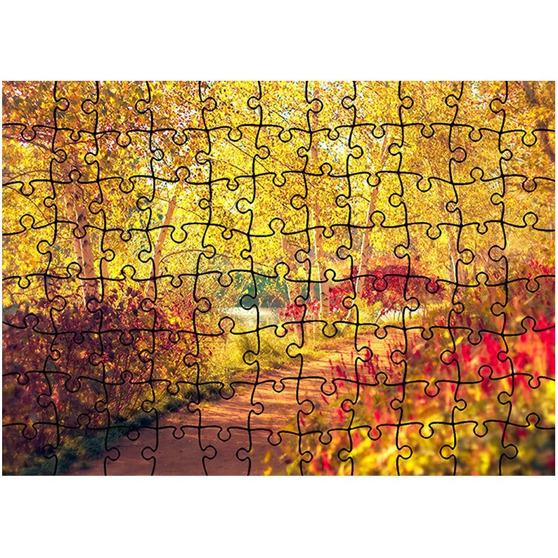 Puzzle Heartwork 96 piese, Lumina minunata pe carare, toamna, Latime 40,5 cm x Inaltime 28,7 cm