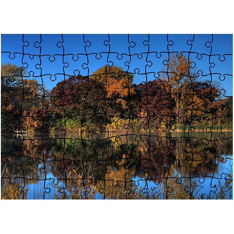 Puzzle Heartwork 96 piese, Cerul albastru puternic de toamna, toamna, Latime 40,5 cm x Inaltime 28,7 cm