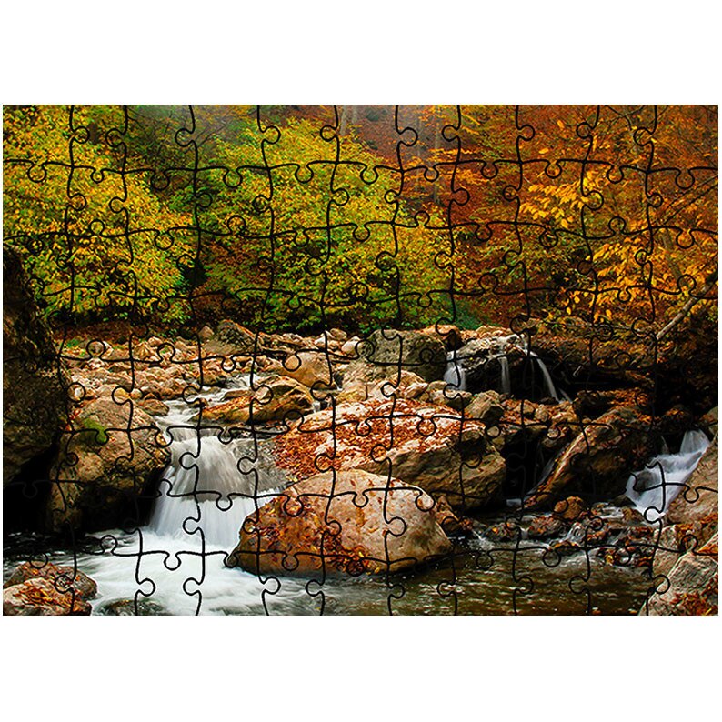 Puzzle Heartwork 96 piese, Apa repede , toamna, Latime 40,5 cm x Inaltime 28,7 cm