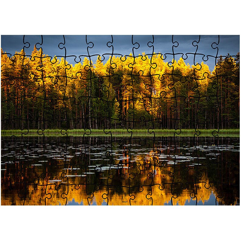 Puzzle Heartwork 96 piese, Varfurile aurii ale brazilor, toamna, Latime 40,5 cm x Inaltime 28,7 cm