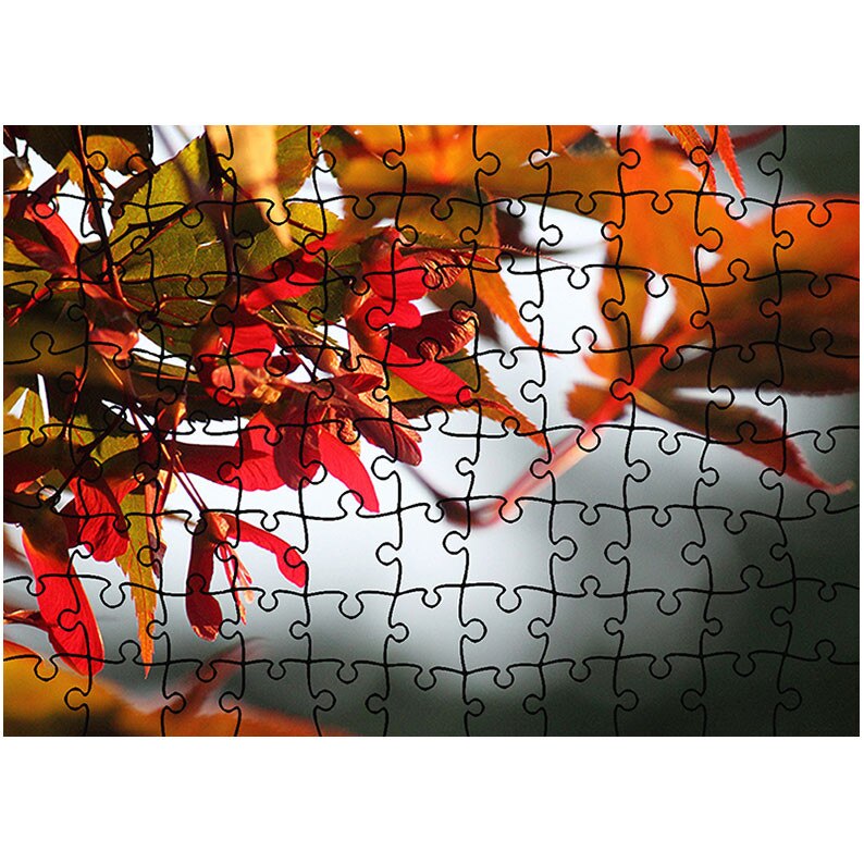 Puzzle Heartwork 96 piese, Frunze in lumina apusului, toamna, Latime 40,5 cm x Inaltime 28,7 cm