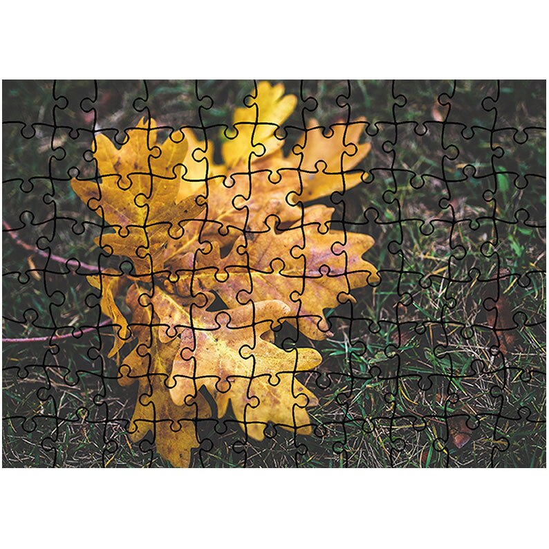 Puzzle Heartwork 96 piese, Crenguta de stejar in iarba, toamna, Latime 40,5 cm x Inaltime 28,7 cm