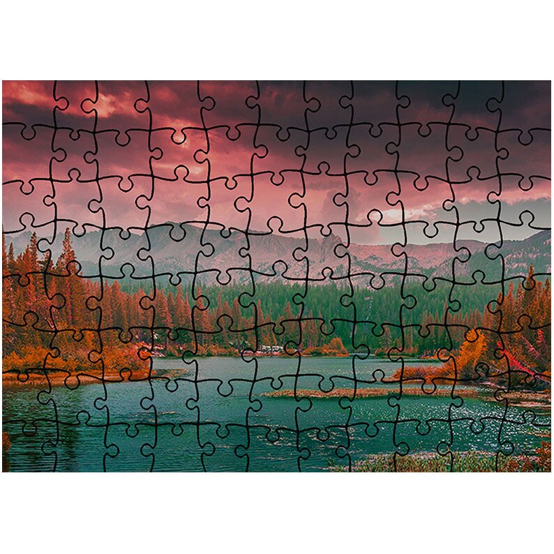 Puzzle Heartwork 96 piese, Cer dramatic rosu, toamna, Latime 40,5 cm x Inaltime 28,7 cm