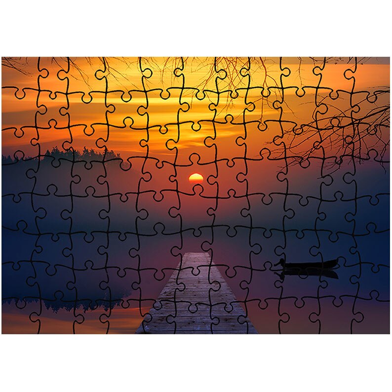 Puzzle Heartwork 96 piese, Apus pe ponton, toamna, Latime 40,5 cm x Inaltime 28,7 cm
