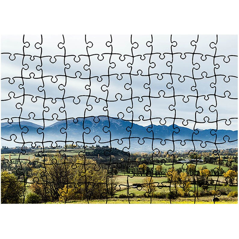 Puzzle Heartwork 96 piese, Satul la poalele muntilor, toamna, Latime 40,5 cm x Inaltime 28,7 cm