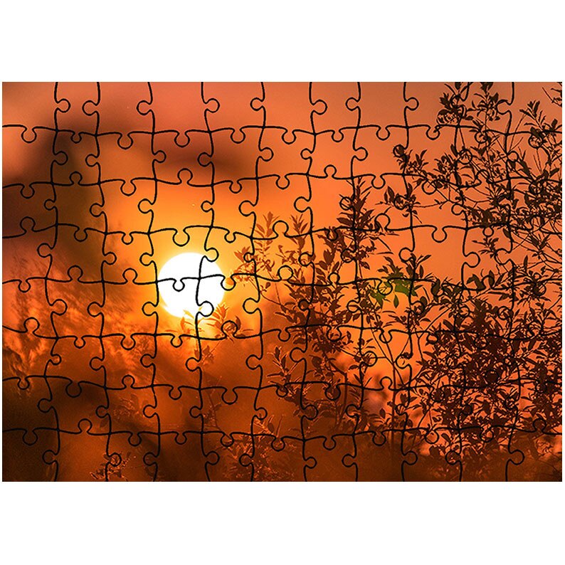 Puzzle Heartwork 96 piese, Lumina rosie de la asfintit, toamna, Latime 40,5 cm x Inaltime 28,7 cm