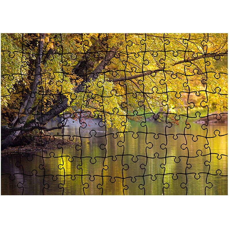 Puzzle Heartwork 96 piese, Aproape de suprafata apei, toamna, Latime 40,5 cm x Inaltime 28,7 cm